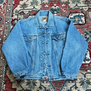 GAP Light Blue Denim Jacket with Leather Label